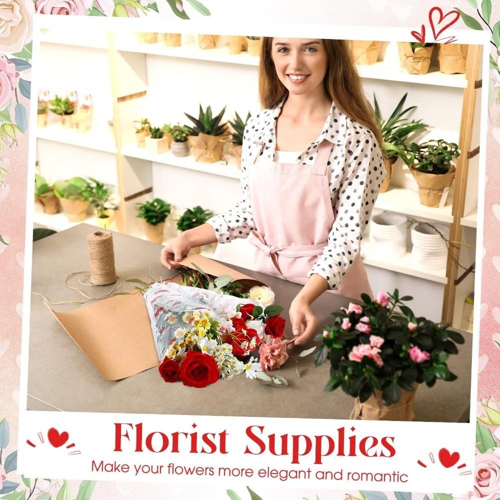 100 Pieces Transparent Plastic Flower Packaging Bags Flower Arrangement Bags  Mother's Day