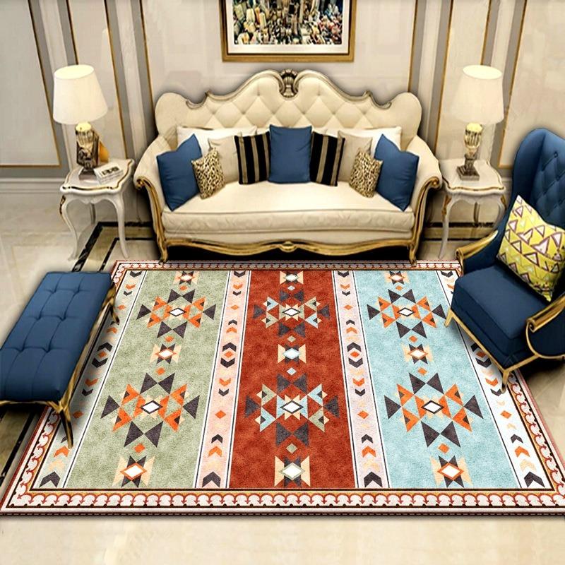 Persian Style Nordic Retro Carpet Ethnic Pattern Living Room Floor Mat for Sofa Coffee Table Area Easy To Clean Home Decoration