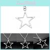 Chic 36x33mm Silver Star Shape Pendant Necklace With High-quality Electroplating Finish