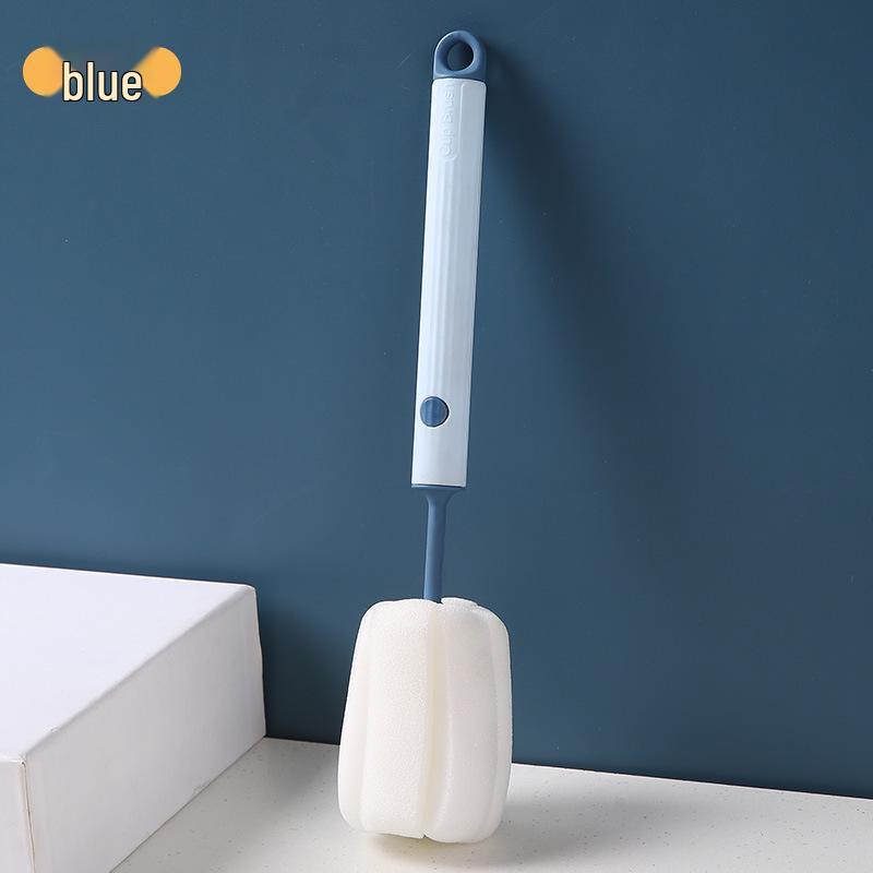 Long-Handle Detachable Sponge Cleaning Brush for Glasses and Bottles