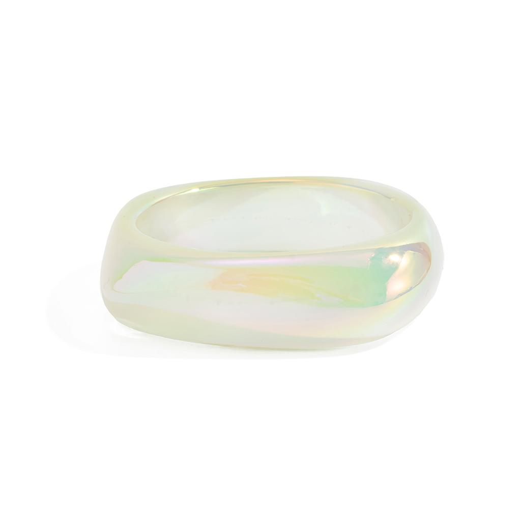 Ingemark 7 Colors Trendy Colorful Smooth Irregular Stacking Bangles for Women Y2K Resin Geometry Wide Bracelets New Yar Jewelry
