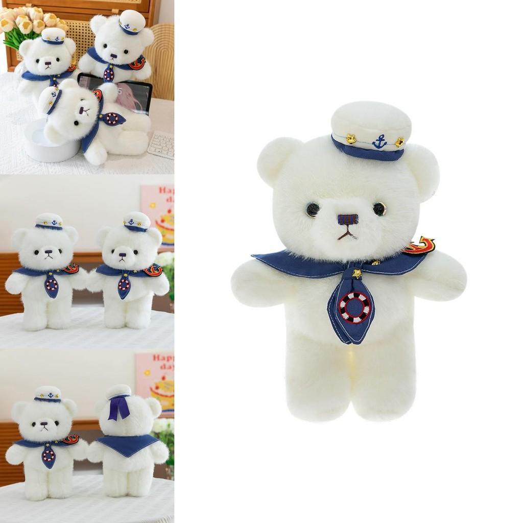 Orsacchiotto Peluche Carino Cartone Animato Vestito da Marinaio Giocattolo Compagno per Bambini per Giocare e Comfort