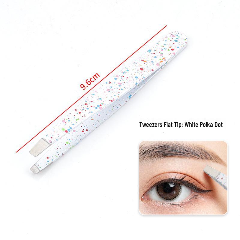 Stainless Steel Slanted Flat Head Eyebrow Tweezers for Multi-functional Hair Removal