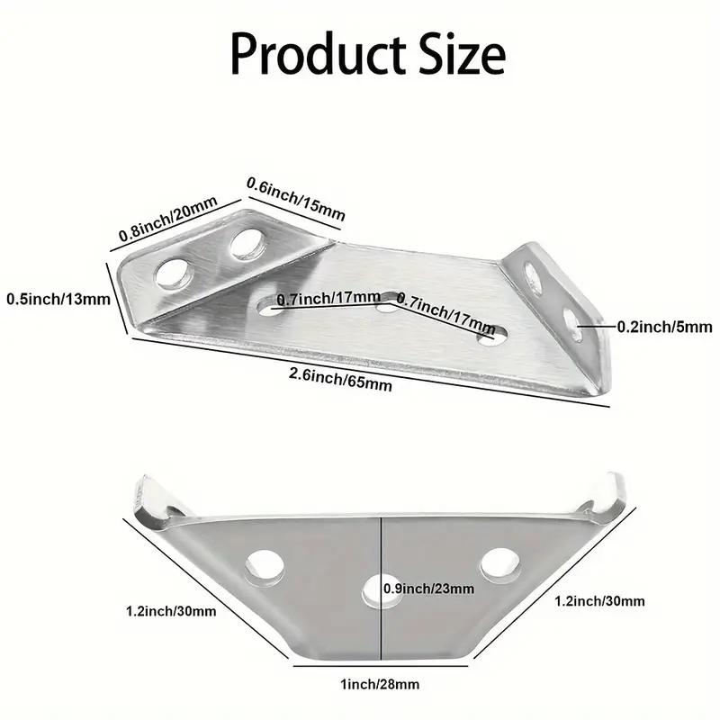 Vinkelbeslag Rostfritt Stål Möbelvinkel Hyllkoppling Skåpstöd Fästram Vinkelbeslag med Skruv