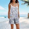 Rompers For Women Summer Casual Sleeveless Overall Comfy Loose Spaghetti Strap Romper Fashion Jumpsuit With Pockets