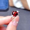 Elegant Princess-Cut Imitation Ruby Open Ring for Women - Colored Gemstone