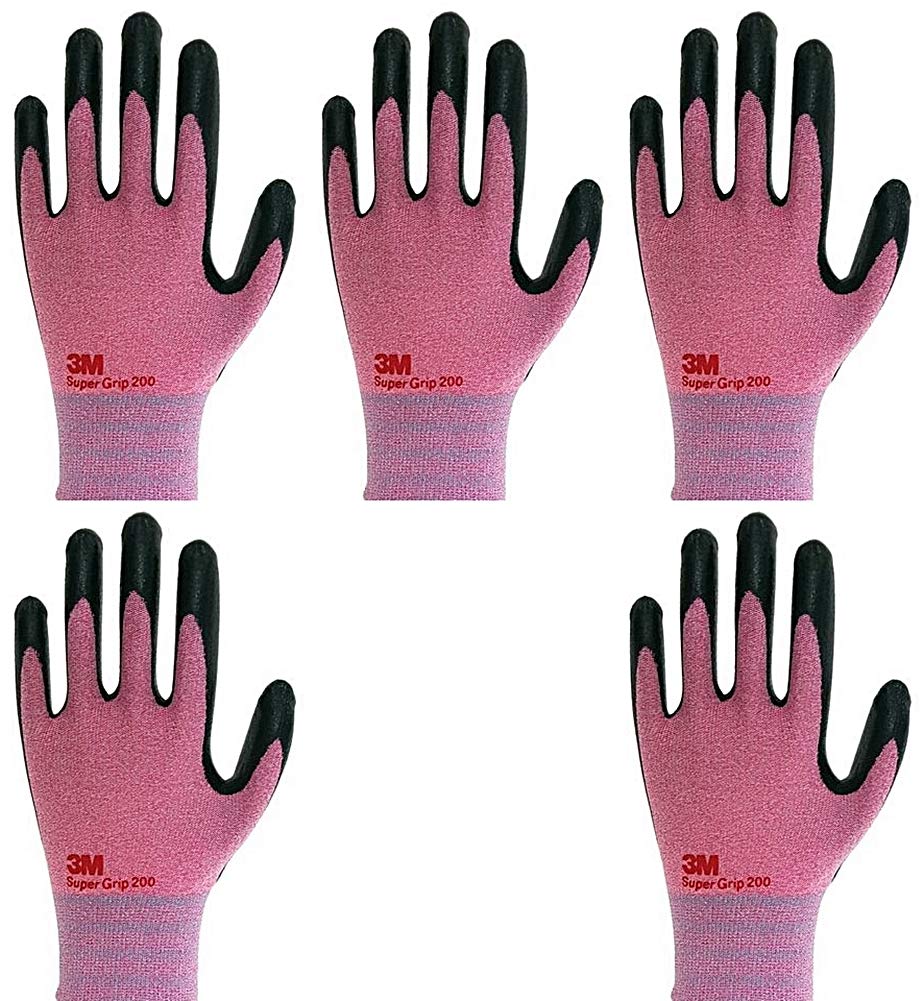 3M SuperGrip Lightweight Nitrile Work SuperGrip 3D Comfort Stretch Durable PowerGrip Foam Smart Thinner Gloves, 200, Fit, Coating, Touch, Washable,