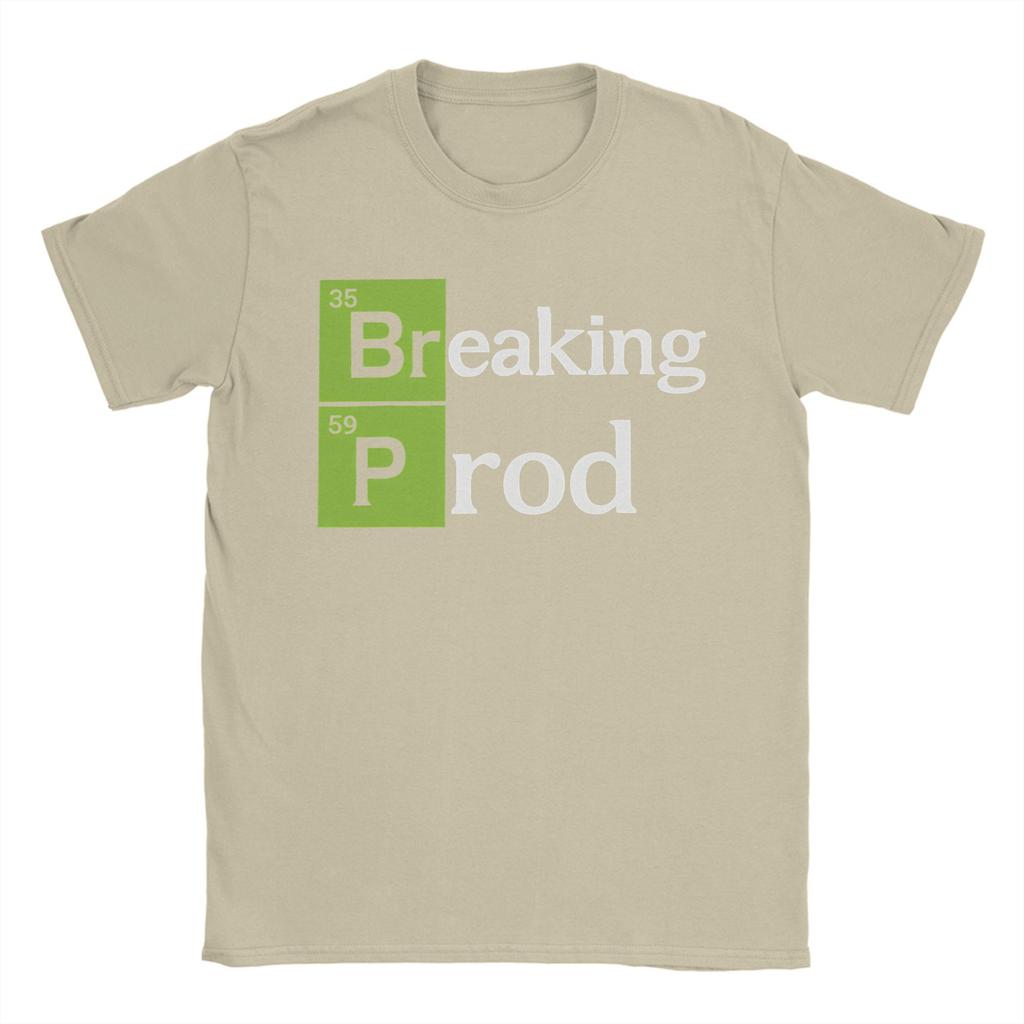 Men Women Graphic Print Breaking Prod Funny Dev's Meme  T Shirt Tee Pure Cotton  T-shirts Clothing