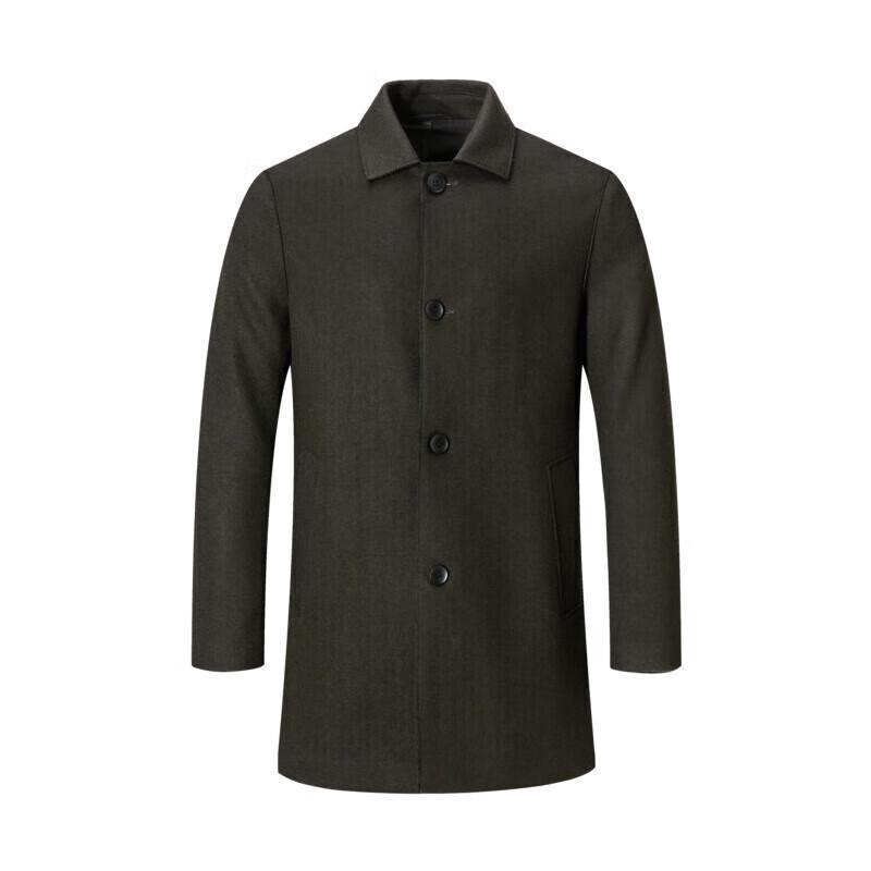 SEPTWOLVES Men's Mid-Length Wool Blend Overcoat