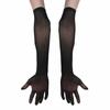 Protection Mesh Opera Prom Long Sheer Transparent Gloves Finger Pantyhose Gloves Seamless Mitten