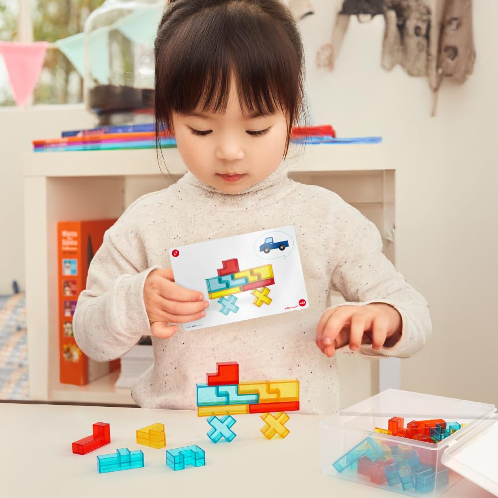 Transparent 3D Pentomino Puzzle For Spatial Shape and Brain Training Educational Blocks For Ages 18 Months To Seniors Set of 36 Electronic Pattern