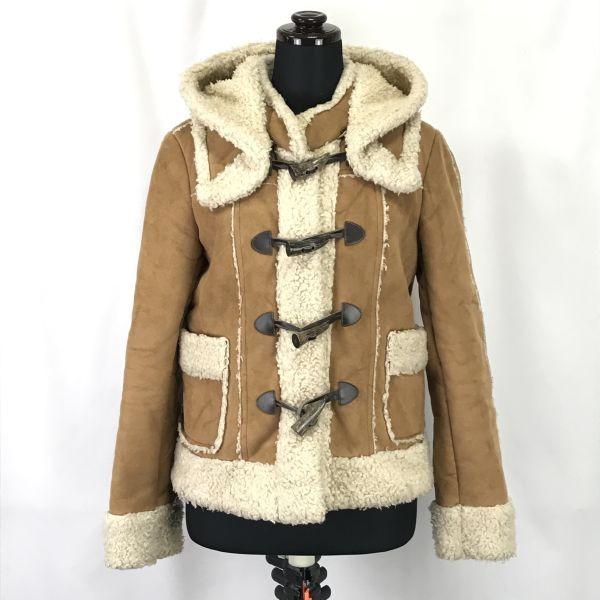 Another Edition Mouton Style Duffle Coat Women M Brown Soft Touch Outerwear