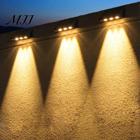 Outdoor Solar Wall Lights Fence Light, Washer Waterproof Warm Light Lamps Lamp, Garden Street Balcony Yard Stairs Decor Energy-saving