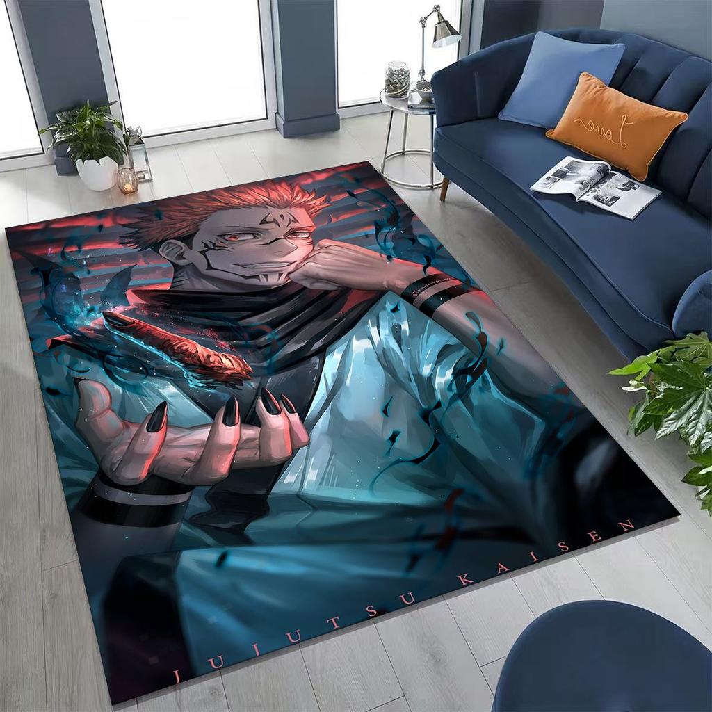 Anime Jujutsu Kaisen Yuji Satoru Kreslený koberec do ložnice, obývacího pokoje, k pohovce, domácí rohožka, dekorace, velká dětská hrací protiskluzová podložka na podlahu