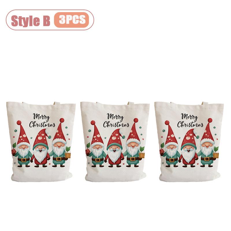1-5PCS Christmas Shoulder Tote Bag for Women Reusable Zipper Lunch Bag Grocery Shopping Tote Holiday Gift Eco Friendly Carry