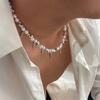 Collana con Pendente di Perle Catena in Acciaio Inossidabile Abbigliamento Casual per Avventure Diurne Celebrazioni Serale