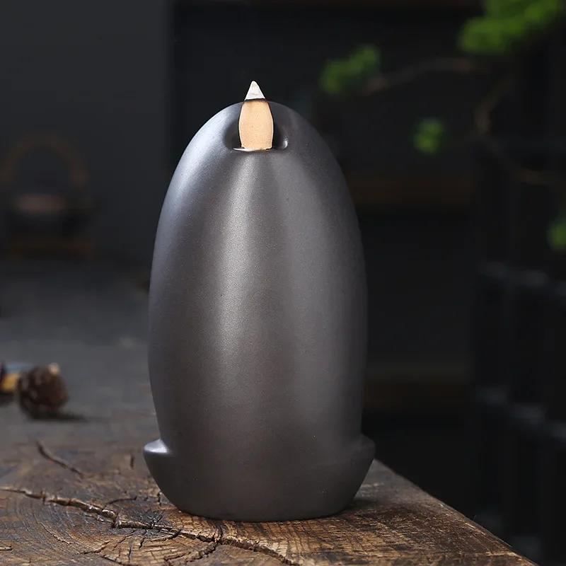Purple Clay Home Decorations Waterfall Backflow Incense Burner Indoor Aromatherapy for Zen Meditation Ornaments -Without Incense