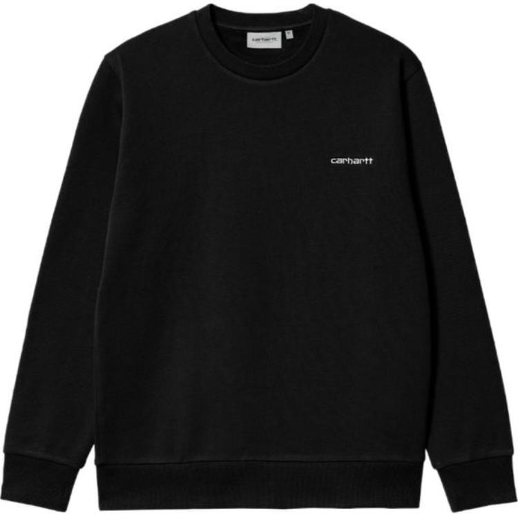 Carhartt WIP Letter Round Neck Pullover Long Sleeve Sweatshirt Men Sweatshirt Black I034496-0D2-XX
