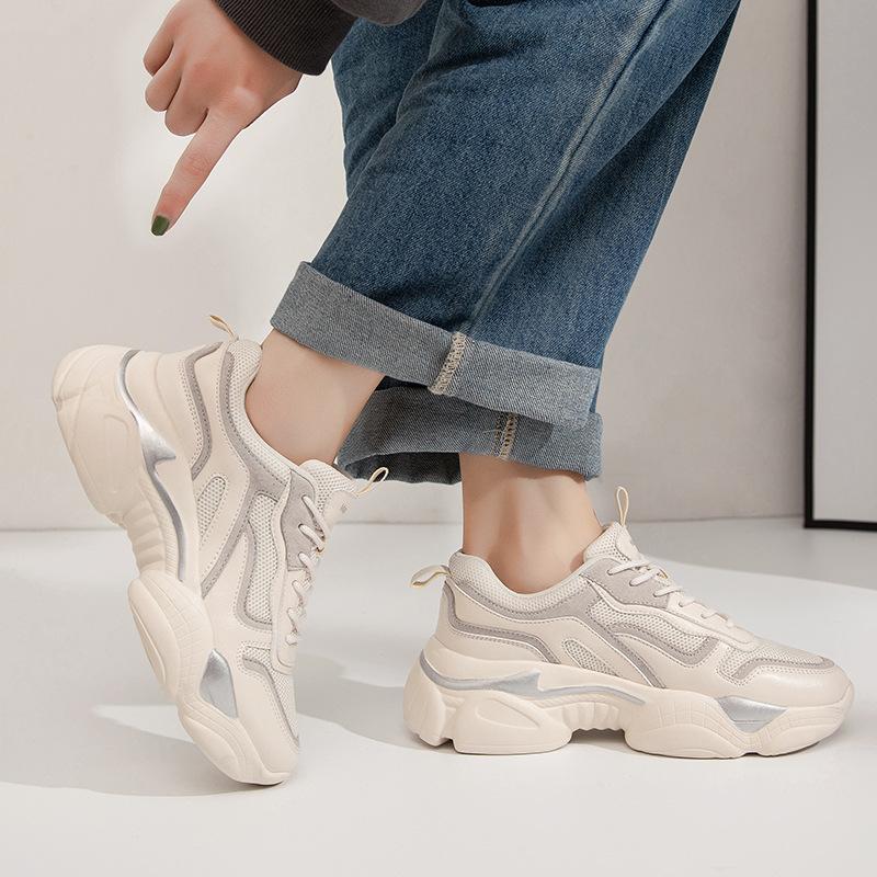 Augustine dad shoes women's 2025 autumn new mesh women's shoes muffin platform casual sports shoes ins tide