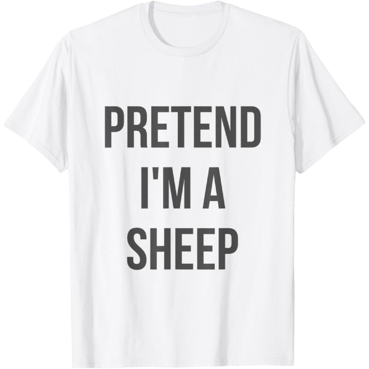 Pretend I m a Sheep Shirt Adult Costume Halloween White T-Shirt(1) XXXXXL белый