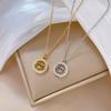 Double Ring Love Minimalist Furnace Real Gold Necklace Female Collarbone Chain Accessories
