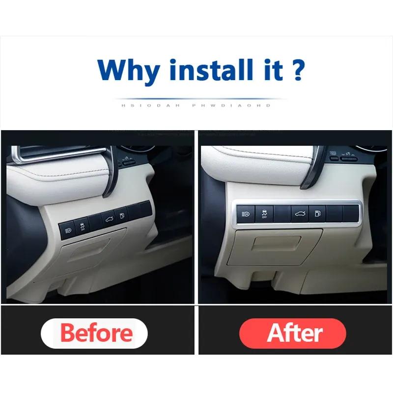 ABS Car Headlight Lamp Switch Frame Decoration Trim Stickers For Toyota Camry 2018 70 XV70 Accessories