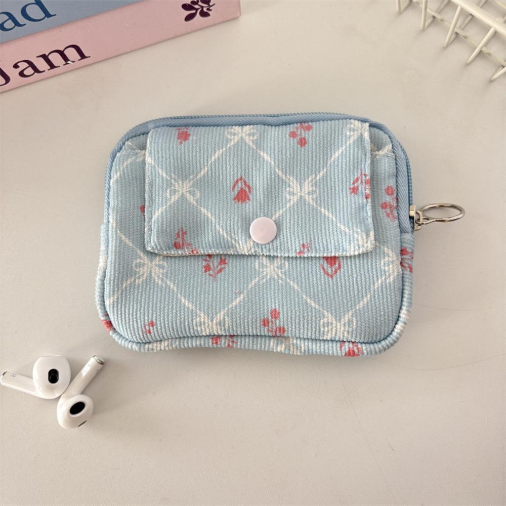 Bow Ethnic Style Coin Purse Polka Dot Small Cosmetic Bag Zipper Pouch Earphone Bag  Travel