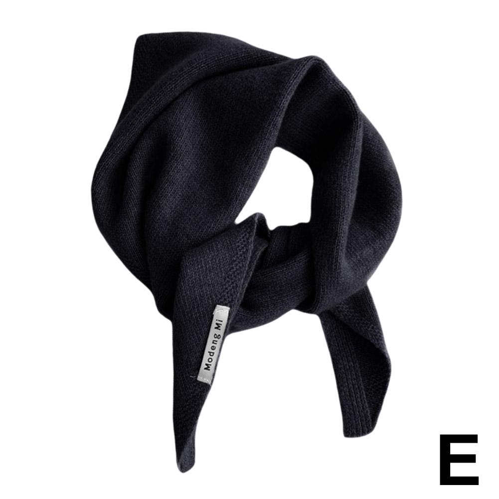 British Korean Style Niche Wool Knitted Triangular Scarf Women Headscarf Knitted Scarf Multi-functional Warm Knitted Scarf