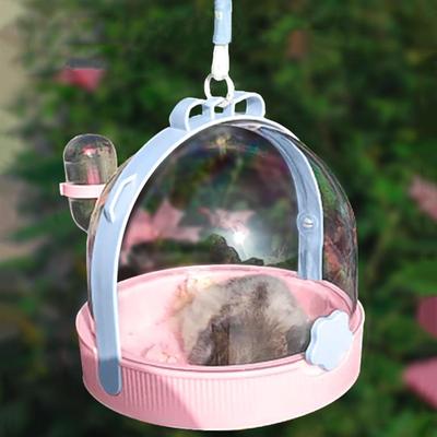 Hamster Travel Cage Travel Hamster Cage Bunny Carrier Portable Pet Supplies With Water Bottle For Outdoor Fishing Walking