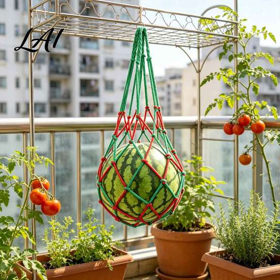 Heavy Duty Melon Hammock 10Pcs Watermelon Sling Nets Weatherproof Reusable Holder Space Saving Vine Support Mesh Fruit Hammocks for Cantaloupe