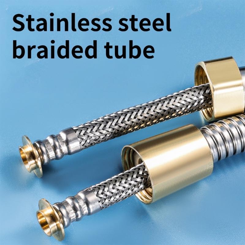 Flexible Shower Hose Crafted of Stainless Steel Materials Sturdy Structure Accessory with Standard Showerheads Use
