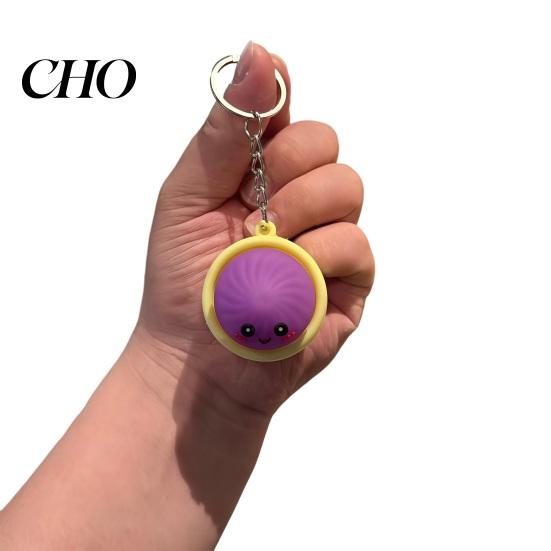 Sensory Click Toy Keychain, Steamed Bun Pendant, Portable Key Chain Stress Relief Belt Loop Keychain Toy, with Crisp Clicks Fidget for Kids Adults