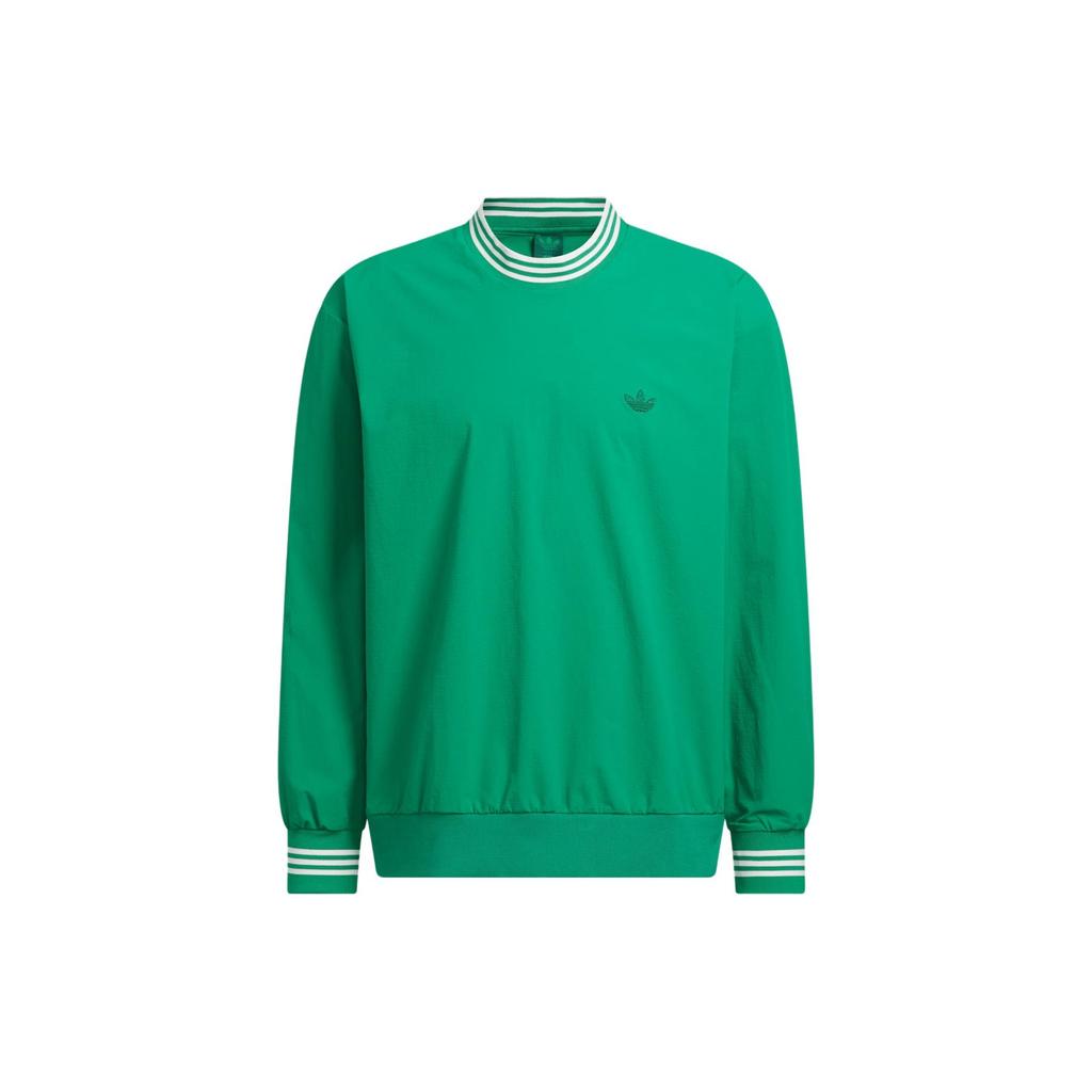 Adidas Originals Ss24 Rolling Links Series Logo Sport Stripe Long Sleeve Sweatshirt Men Sweatshirt Smoke-Green JE9340
