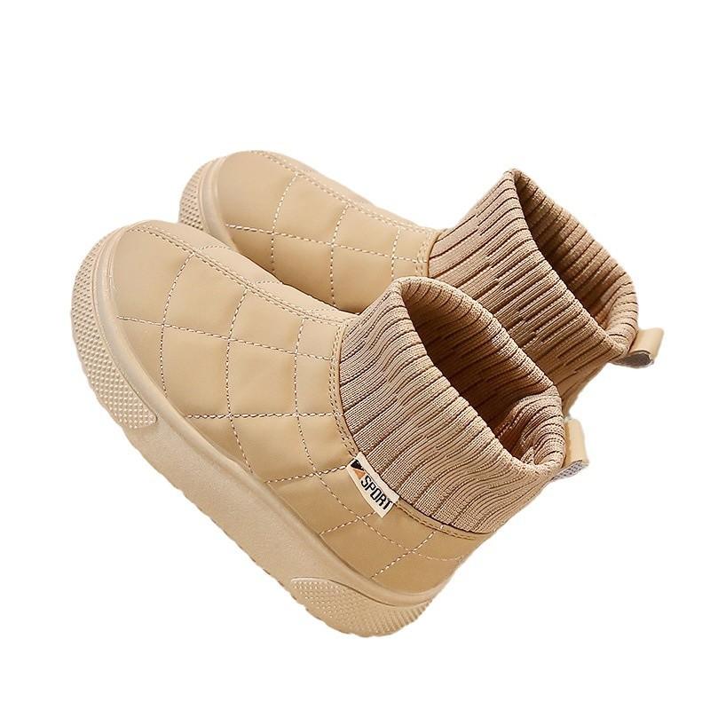 Children's Velvet Cotton Shoes 2025 Winter New Girls Socks Boots Boys Cotton Boots Warm Girls Thickened Snow Boots