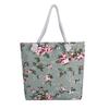 Summer Flower Printed Canvas Beach Handbag for Ladies Single Shoulder Casual Tote Bag Large Capacity