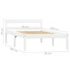Solid Wood Bed Frame White Pine 90x200 cm