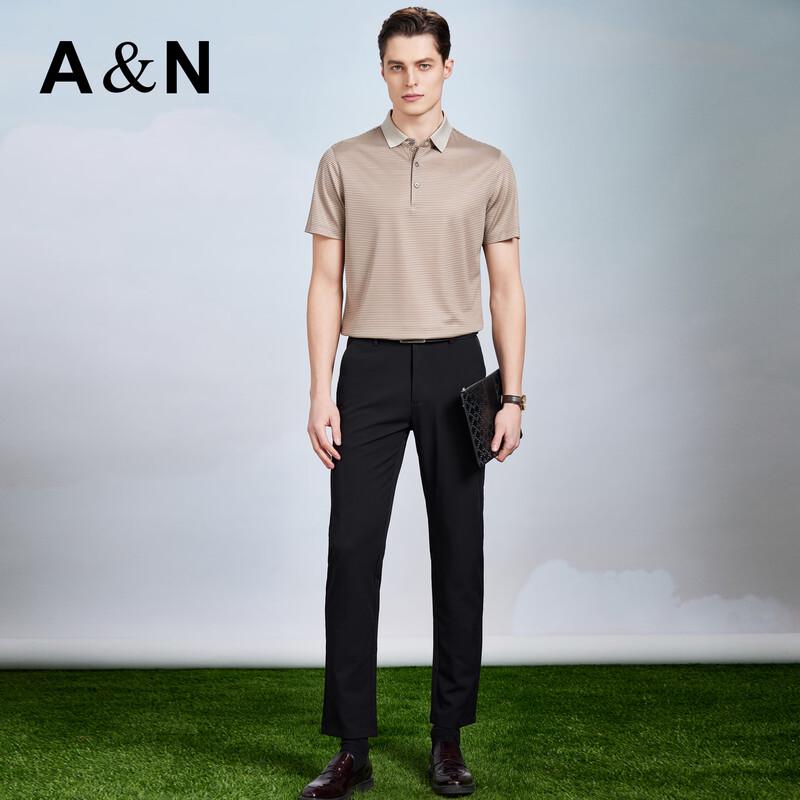 Antonio Men's Silk Blend Striped Polo Shirt