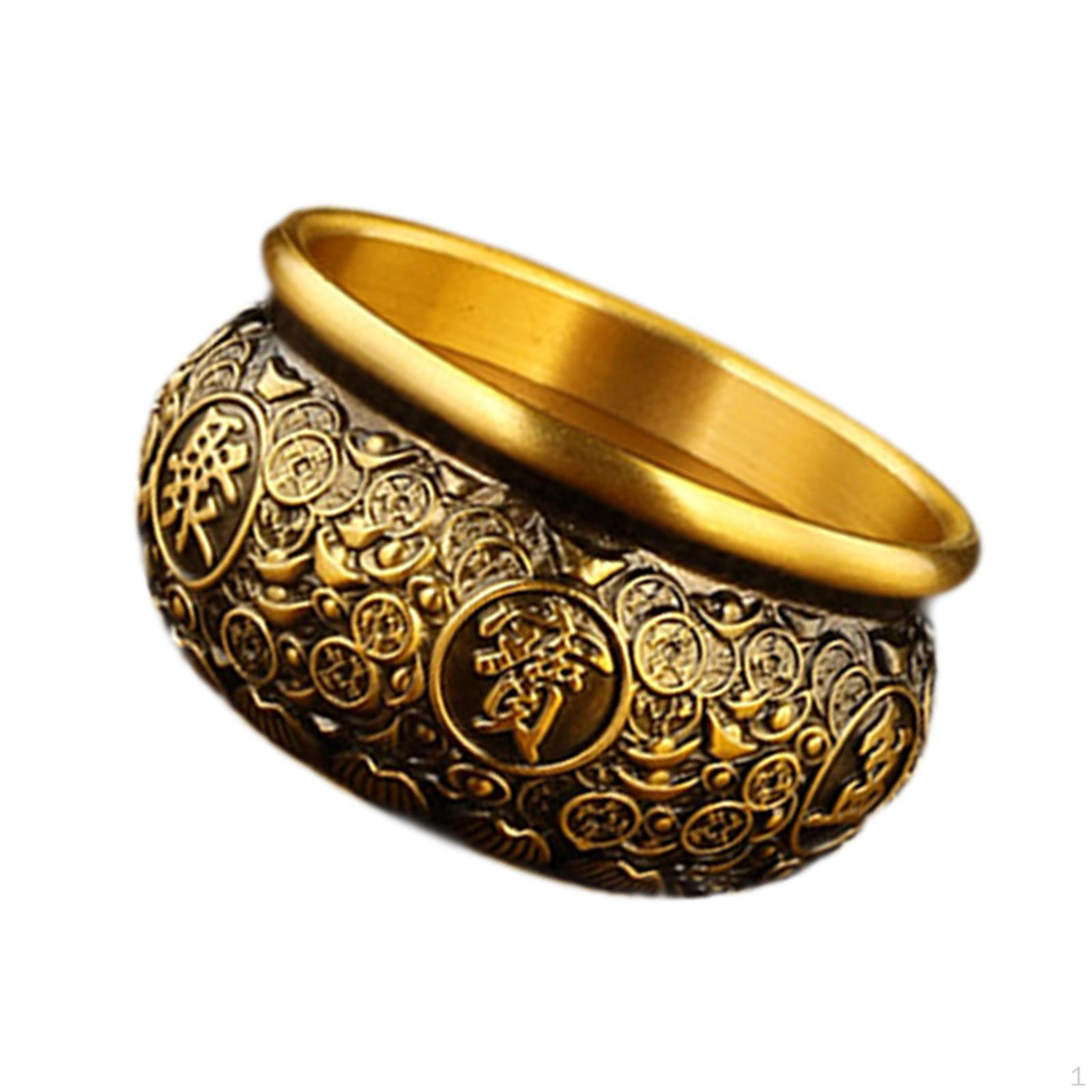 

Bowl Cornucopia Brass Decorative Desktop Ornament, Table Centerpiece for Desk Spring 7.5x7.5x4.5cm