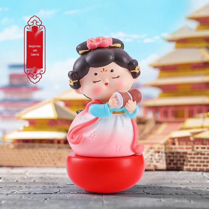 Large Roly-Poly Tang Dynasty Lady Ornament - Home Entrance & Festival Gift