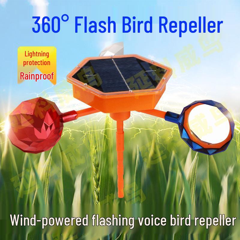 Solar & Wind-Powered Voice-Activated Bird Repeller for Outdoor Use