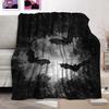 Couverture Plaid Impression Chauve-souris Nuit Sombre - Motif Gothique Halloween Accent Doux Léger pour Canapé Lit Voyage Cadeau
