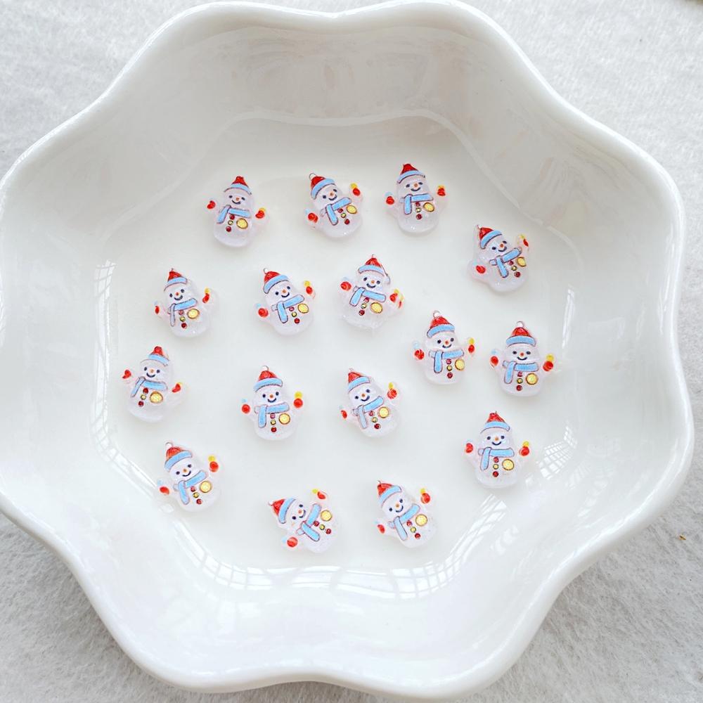 50pcs Resin Cartoon Santa Claus, snowman, deer, bell, Christmas tree Nail Art Decor Flatback Rhinestone DIY Scrapbook Decor