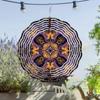 Mandala Metal Wind Spinner Hanging Garden Decor with Intricate Floral Geometric Design Outdoor Courtyard Home Decor for Holidays and Special Occasions