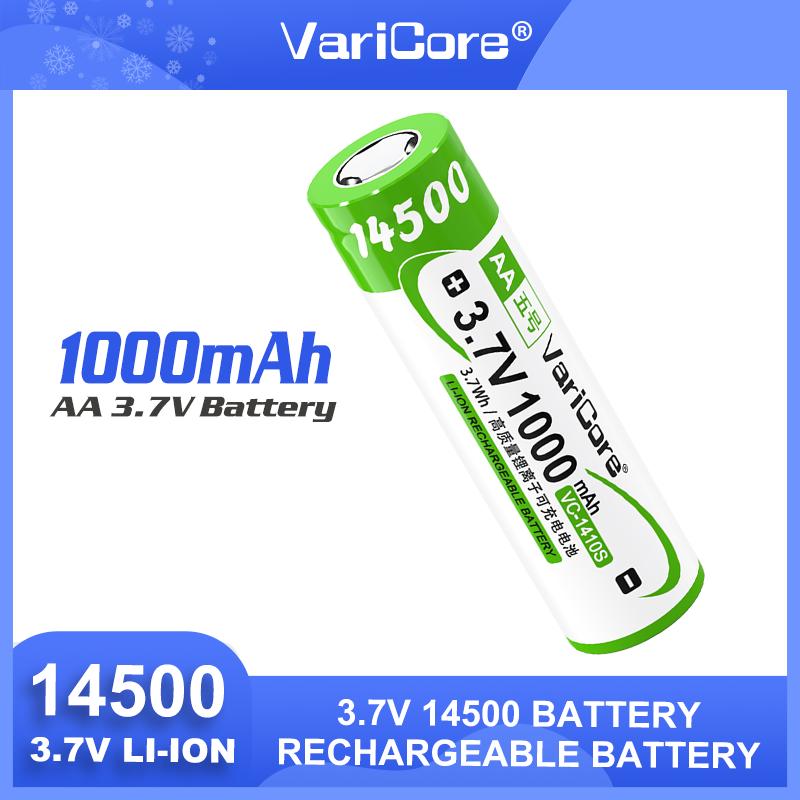 VariCore 3.7V 14500 1410S 1000mAh Li-ion Rechargeable Battery for Multimeter Sweeper Lamp Digital Camera Control Mini Fan
