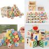 Number Letter Wooden Blocks Kids Large Size Preschool Education Toy Learn Early