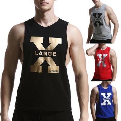 Lies Mens Printed Vest Sports Tank-Top Tee Leisure T-Shirt Sleeveless Shirts