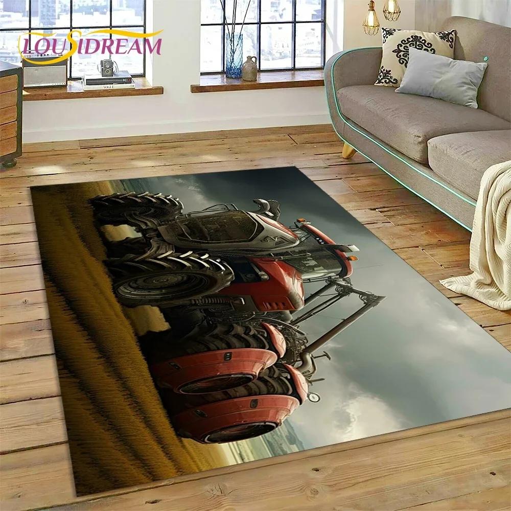 Retro Tractor Car  Truck Carpet Rug for Bedroom Living Room Home Sofa Decoration,Children Game Large Decor Floor Mat Gift