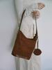 Laminez Big Suede Keyring Bag - Brown