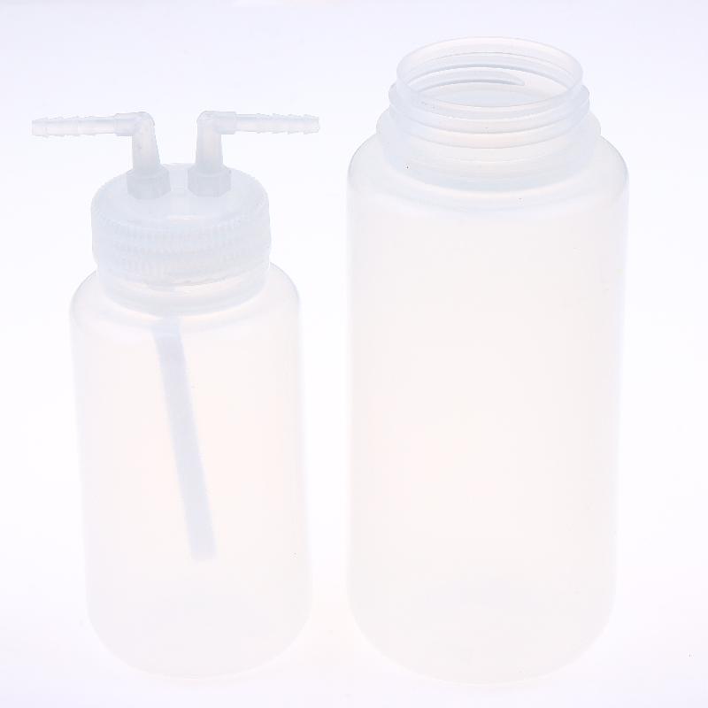 250ml/500ml Wash Bottle, Polyethylene PP Transparent Plastic Gas Washing Cylinder,for Dispensing Liquid Labs