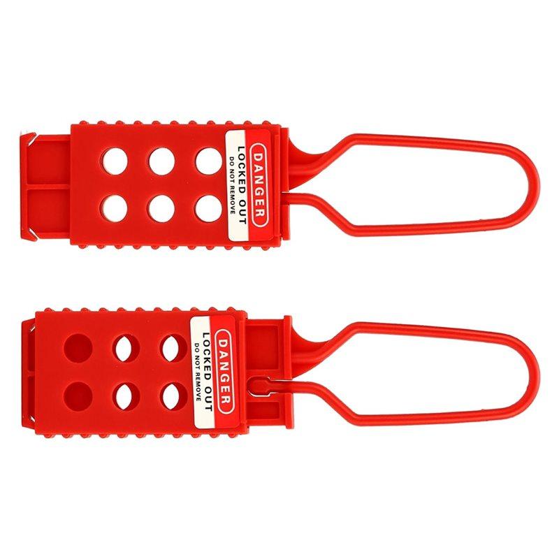 ABBP-6Pcs Industrial Safety Lockout Tag Hasps Nylon Padlock Hasps With 6 Hole Interlock For Equipment Maintenance
